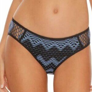 Becca Reveal Hipster Bikini Bottom Size: M Black / Blue